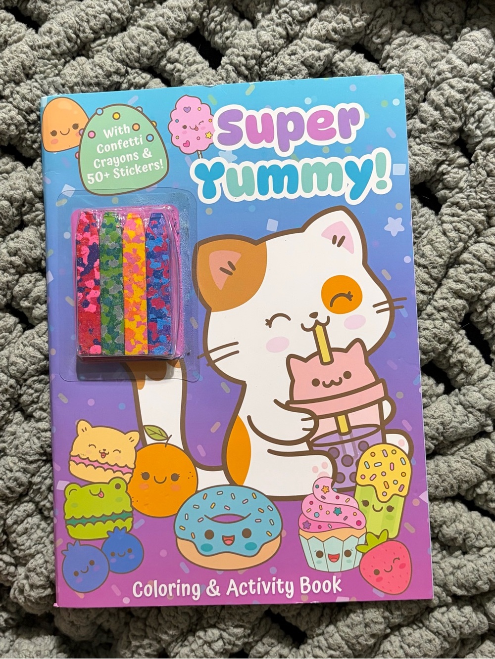 Super Yummy! Coloring & Activity Book with 4 Confetti Crayons and 50+ Stickers